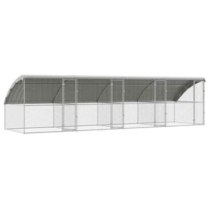 vidaXL Gaiola para galinhas 4 unid. Prateado 800 x 200 x 200 cm