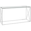 vidaXL Mesa de apoio 140x40x78 cm aço inoxidável e vidro prateado