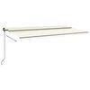 vidaXL Toldo retr&aacute;til manual com postes 6x3 m cor creme