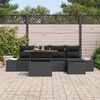 vidaXL Conjunto de Sof&aacute; de Jardim 6 pcs Preto Rattan Sint&eacute;tico