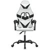 vidaXL Cadeira gaming couro artificial branco e preto