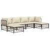 vidaXL 6 pcs conjunto lounge de jardim c/ almofadões vime PE antracite