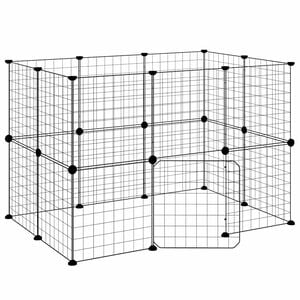vidaXL Gaiola p/ animais de 20 pain&eacute;is c/ porta 35x35 cm a&ccedil;o preto