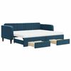 vidaXL Sof&aacute;-cama com gavet&atilde;o e gavetas 90x200 cm veludo azul