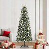 vidaXL &Aacute;rvore de Natal Artificial Verde 210 cm PVC, Pl&aacute;stico e A&ccedil;o