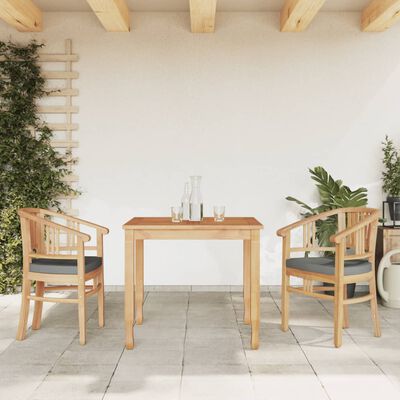 vidaXL 3 pcs conjunto de jantar para jardim madeira de teca maciça