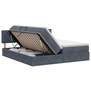 vidaXL Cama com Armazenamento com cabeceira 2 unid. Cinzento-Escuro