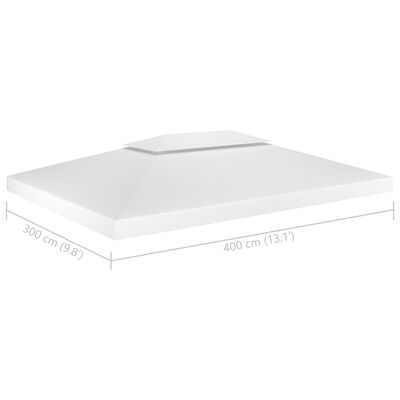 vidaXL Cobertura de gazebo com 2 camadas 310 g/m² 4x3 m branco