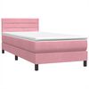 vidaXL Cama com molas/colch&atilde;o 80x220 cm veludo rosa
