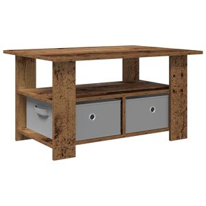 vidaXL Mesa de centro com gaveta Madeira antiga 77 x 55 x 42 cm