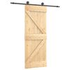 vidaXL Porta Deslizante Natural e Preto 85 x 210 cm