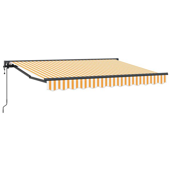 vidaXL Toldo Retr&aacute;til El&eacute;trico Amarelo e Branco 3,5 x 2 m