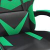 vidaXL Cadeira gaming c/ apoio p&eacute;s couro artificial preto e verde
