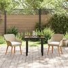 vidaXL Conjunto de Jantar para Jardim com almofada 3 pcs Bege vime PE