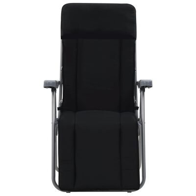 vidaXL Cadeiras de jardim dobráveis com almofadões 2 pcs preto