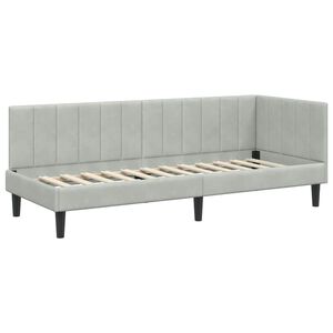 vidaXL Estrutura de Cama de Canto Cinzento-claro 80 cm x 200 cm Veludo