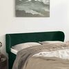 vidaXL Cabeceira de cama c/ abas veludo 147x23x78/88cm verde-escuro