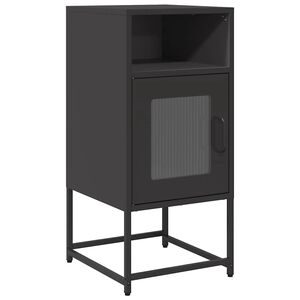 vidaXL Mesa de cabeceira 36x39x78 cm a&ccedil;o laminado a frio preto