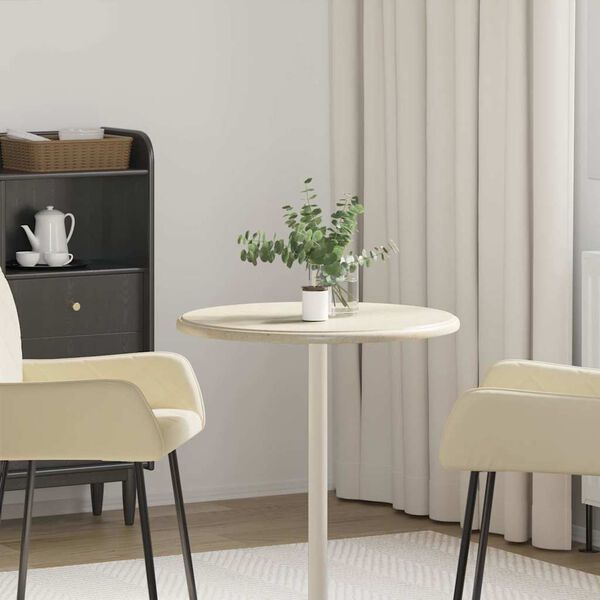 vidaXL Tampo de mesa &Oslash;60x2,5 cm m&aacute;rmore cor creme