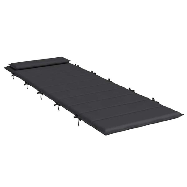 vidaXL Almofad&atilde;o p/ espregui&ccedil;adeira 180x60x4 cm tecido oxford preto