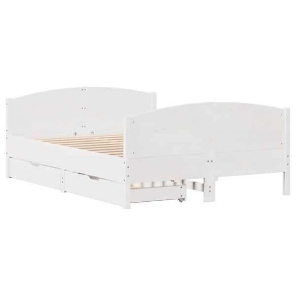 vidaXL Cama sem colch&atilde;o 120x190 cm madeira de pinho maci&ccedil;a branco