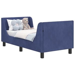 vidaXL Estrutura de Cama para Crian&ccedil;a com Cabeceira Azul Pol&iacute;cia