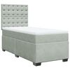 vidaXL Cama com molas/colch&atilde;o 90x200 cm veludo cinza-claro