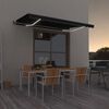 vidaXL Toldo autom&aacute;tico com LED e sensor de vento 450x350 cm antracite