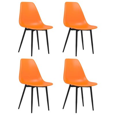 vidaXL Cadeiras de jantar 4 pcs PP laranja