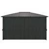 vidaXL Gazebo com cortinas alumínio 4x3x2,6 m preto