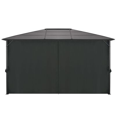 vidaXL Gazebo com cortinas alumínio 4x3x2,6 m preto