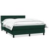vidaXL Cama com molas/colch&atilde;o 160x220 cm veludo verde-escuro