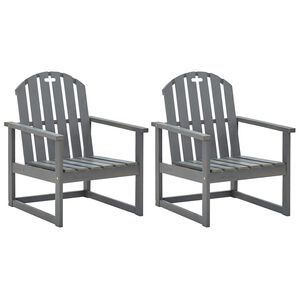 vidaXL Cadeir&otilde;es de jardim 2 pcs madeira de ac&aacute;cia maci&ccedil;a cinzento