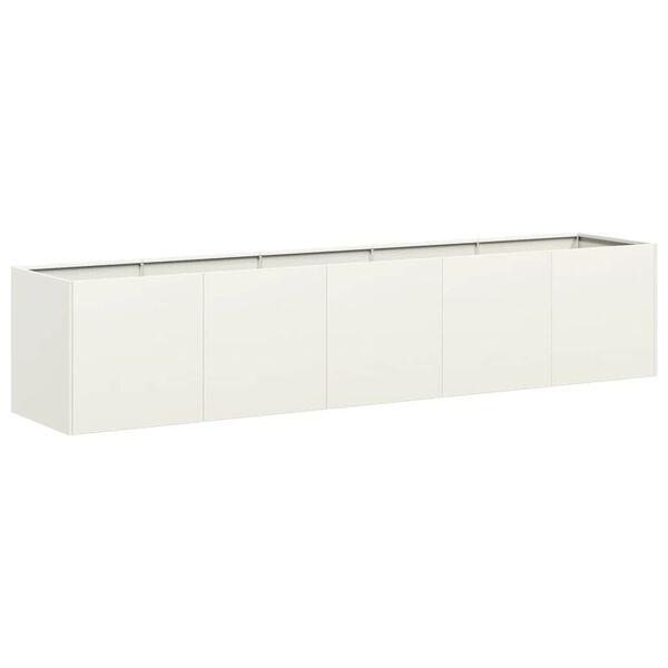 vidaXL Vaso floreira 200x40x40 cm a&ccedil;o laminado a frio branco