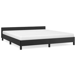 vidaXL Estrutura cama c/ cabeceira sem colch&atilde;o 160x200 cm preto