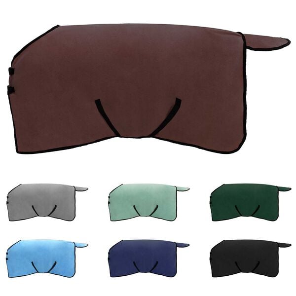 vidaXL Cobertor de Cavalo Marrom Escuro Completo Poli&eacute;ster