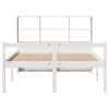 vidaXL Cama com estante sem colch&atilde;o 120x200 cm pinho maci&ccedil;o branco