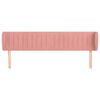 vidaXL Cabeceira de cama c/ abas veludo 183x23x78/88 cm rosa