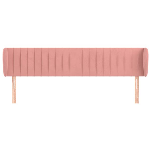 vidaXL Cabeceira de cama c/ abas veludo 183x23x78/88 cm rosa