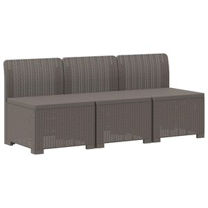 vidaXL Sof&aacute; de Jardim 3 Lugares Estilo Rattan 3 lugar PP