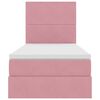vidaXL Cama com arruma&ccedil;&atilde;o e LED com colch&atilde;o Rosa 90 x 190 cm Veludo