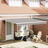 vidaXL Toldo Retrátil Cinzento-claro 400 × 350 cm Tecido e Metal