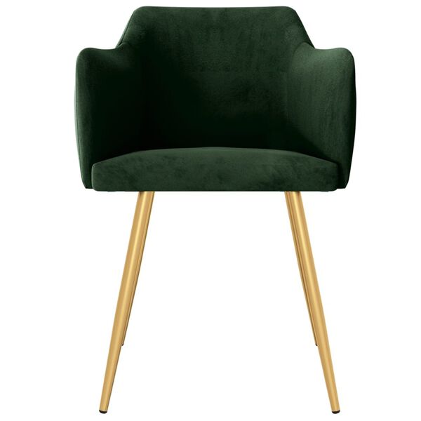 vidaXL Cadeiras de jantar 6 pcs veludo verde-escuro