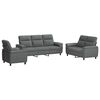 vidaXL Conjunto de Sof&aacute;s 3 pcs Cinzento-Escuro Tecido