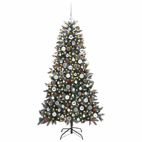vidaXL &Aacute;rvore de Natal Artificial Verde 180 cm PVC, Pl&aacute;stico e A&ccedil;o