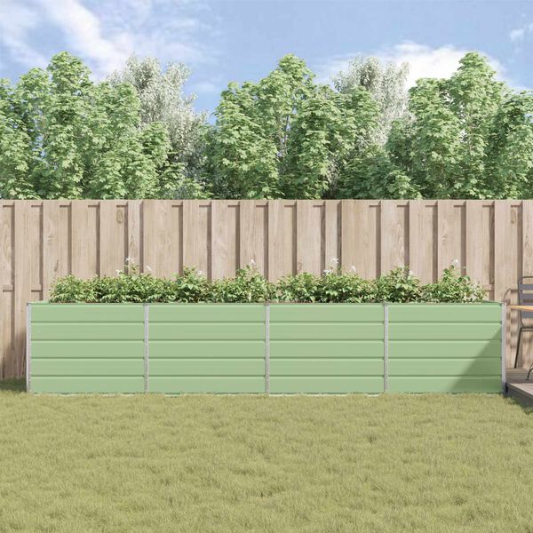 vidaXL Floreira Verde Pastel 195 x 100 x 45 cm A&ccedil;o Galvanizado