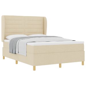 vidaXL Cama Box Springs com Colch&atilde;o Cinza Escuro 90x190 cm Creme