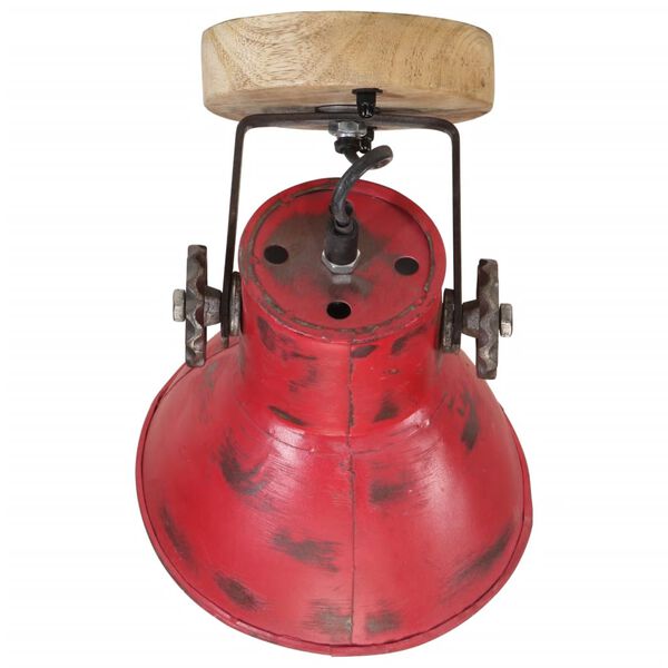 vidaXL Candeeiro de parede 25 W 11,5x11,5x25cm E27 vermelho desgastado