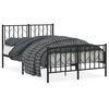 vidaXL Estrutura de cama com cabeceira e p&eacute;s 120x200 cm metal preto