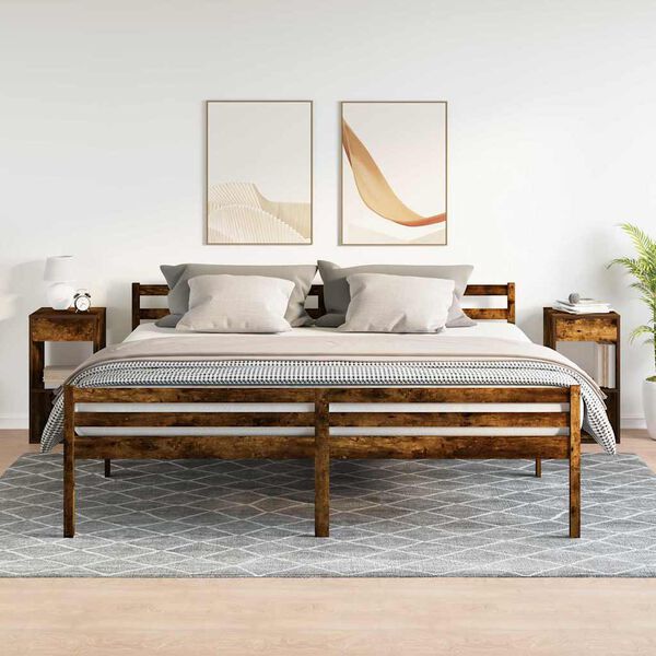 vidaXL Mesas de cabeceira com gaveta 2pcs 35x34x66,5cm carvalho fumado